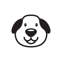 cute dog face dog head cartoon logo design vector