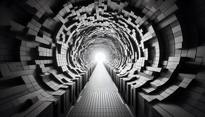 Obraz premium Abstract geometric tunnel 