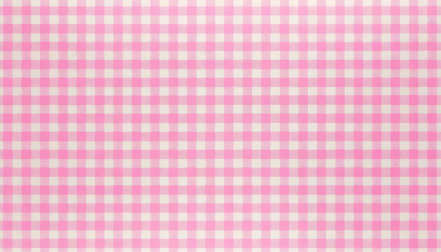 Pink and white seamless gingham pattern background