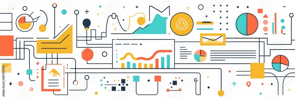 Poster abstract business data visualization - an abstract illustration of business data visualization with 