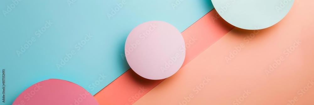 Poster abstract color circles on a background - a minimalistic abstract image featuring three colorful circ