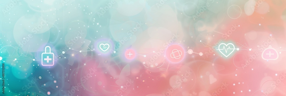 Poster abstract healthcare background with icons - abstract medical background with icons. the image showca