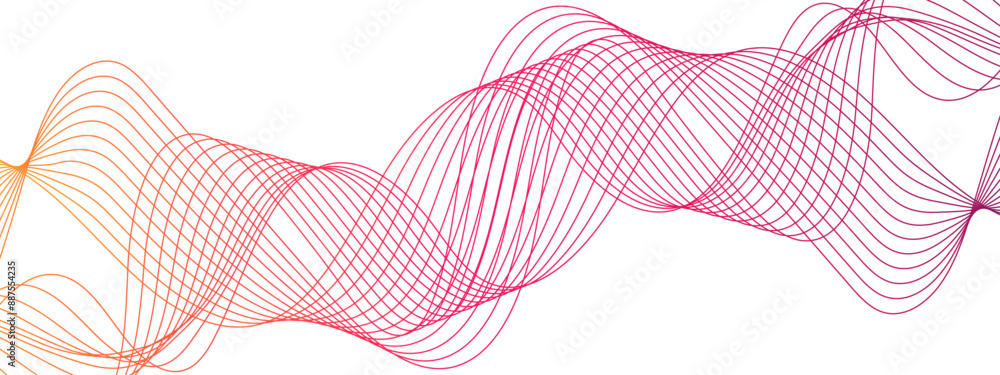 Leinwandbilder Colorful Abstract Wave Lines Background with Dynamic Technology, and Art Projects for Modern Design. Futuristic motion curve lines tech with glowing frequency sound.