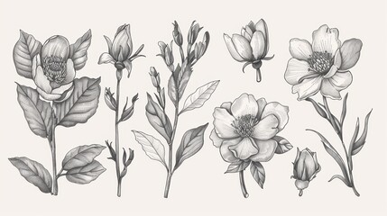 A hand-drawn botanical illustrations, detailed and realistic, colored versions
