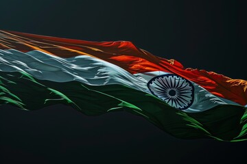 Indian Flag Waving in the Wind Generative Illustration