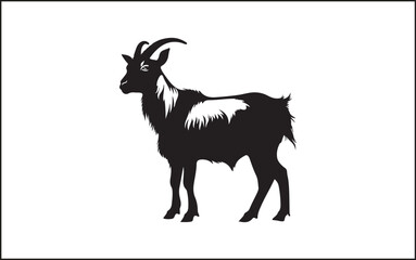 Obraz premium Premium Vector Simple goat silhouette vector in isolated white background Goat silhouettes set