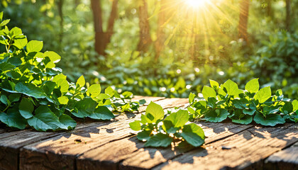 Lumi&egrave;re du matin &agrave; travers la for&ecirc;t