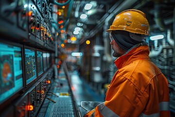 A man in a yellow helmet