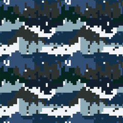 Camouflage pixel pattern for hunting. Military texture. Abstract army background for cloths