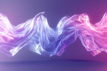 Ethereal flowing light shapes in vibrant purples and pinks futuristic digital abstract illustration