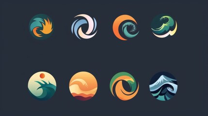 Obraz premium A series of creative logo templates, various styles and themes