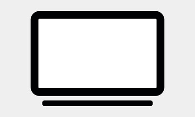 Computer Screen, TV, Plasma, Icon, Monitor, Frame, Black, Minimalism, Simple Drawing, Vector Illustration, EPS 10