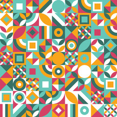 Colourful abstract pattern. Geometric background. Bauhaus style. Vector illustration