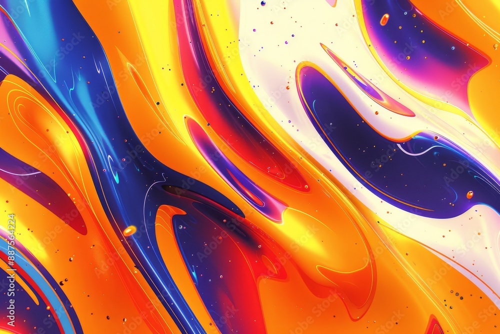 Sticker vibrant colorful paint strokes in dynamic abstract digital art energetic modern illustration