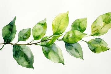 Fototapeta premium Watercolor Botanical Leaf Painting