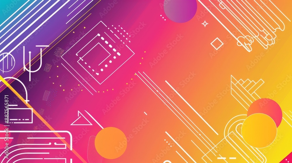 Poster abstract geometric background with vibrant colors - an abstract geometric background with a gradient