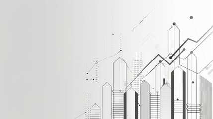 Abstract Geometric Design with Ascending Lines - A minimalist abstract background with geometric shapes and ascending lines, representing growth and technology.