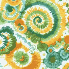 Tie Dye Green yellow background