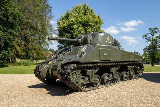 An M4A4 Sherman Tank on display at the Airborne Museum in Oosterbeek, Netherlands