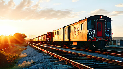 Fototapeta premium train-at-track (2)