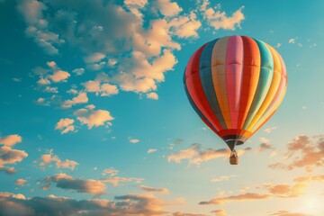 Naklejka premium Colorful Hot Air Balloon in Scenic Sky