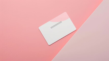 Blank Gift Card Mockup - A blank gift card mockup with a pink and white background. Perfect for showcasing your designs.