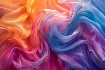 Obraz premium Vibrant flowing silky fabric