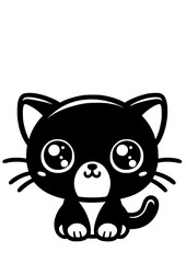 Kitten SVG, Cat SVG, Animal SVG, Cute Kitten SVG, Curious kitten SVG, Pet SVG, Kitten Silhouette, Kitten Vector, Clipart, Cut file for Cricut SVG, JPG, PNG