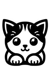 Kitten SVG, Cat SVG, Animal SVG, Cute Kitten SVG, Curious kitten SVG, Pet SVG, Kitten Silhouette, Kitten Vector, Clipart, Cut file for Cricut SVG, JPG, PNG