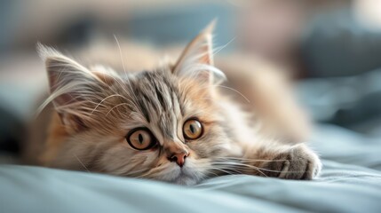 Obraz premium A cute Persian cat, lying down