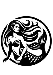 Mermaid SVG, Mythical SVG, Nautical SVG, Sea SVG, Ocean SVG, Sailor SVG, Siren SVG, Mermaid Silhouette, Mermaid Vector, Clipart, Cut file for Cricut SVG, JPG, PNG