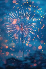 Colorful Fireworks on twilight background 