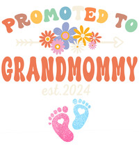 A colorful graphic design announcing the arrival of a grandchild with the phrase 