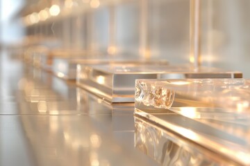 Innovative Interface Design for the Visually Impaired Featuring Glass Elements, Demonstrated by Two Middle-Aged Asian Engineers in a Modern Office Setting