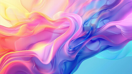 Naklejka premium A colorful, flowing piece of art with a blue background