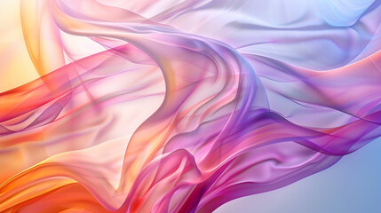 Obraz premium A colorful, flowing piece of fabric with a pink and orange hue