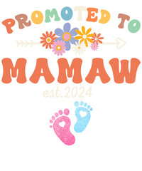 A whimsical design announcing a new mom with the words 