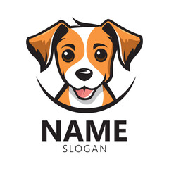 Cute beagle dog face logo
