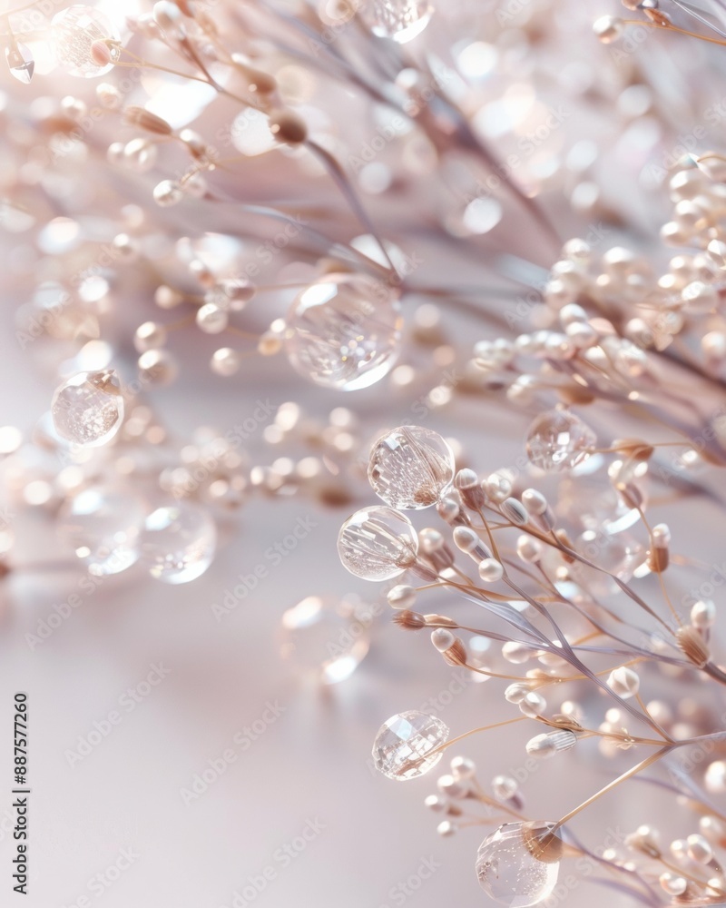 Poster Elegant Web Design Elements Featuring Crystal Clear Buttons and Luxurious Aesthetic in a Softly Lit Studio