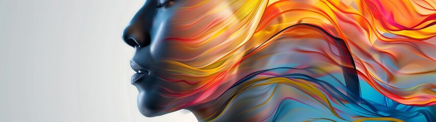 Geometric wave human face background