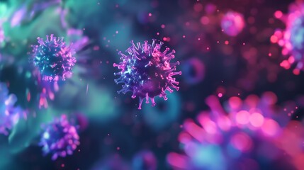Various colorful virus and neon backgrounds.