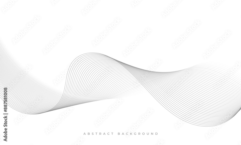 Poster abstract white background with grey wavy lines. vector illustration with wave stripes