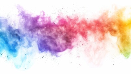 colorful powder explosion on white background