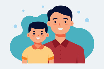 father and soon vector illustration