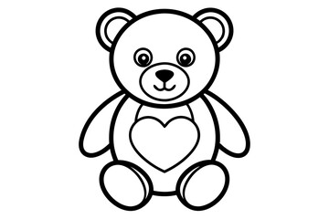 teddy bear line art vector illustration