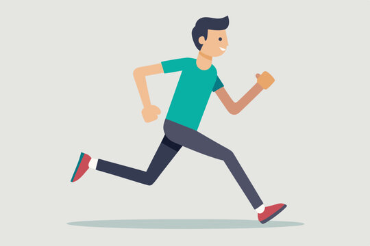 recommend clip art: man jogging in a field vector illustration