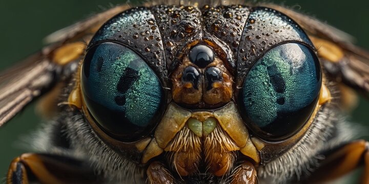 Close up view of the eyes a Tabanus abdominalis horsefly.