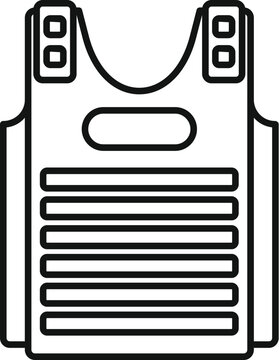 black outline bulletproof vest clip art preview