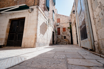 Fototapeta premium The street of Split town at Croatia.