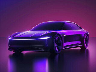 a black car with purple lights
